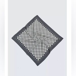 Zara Checkered Gray and White Men's Handkerchief